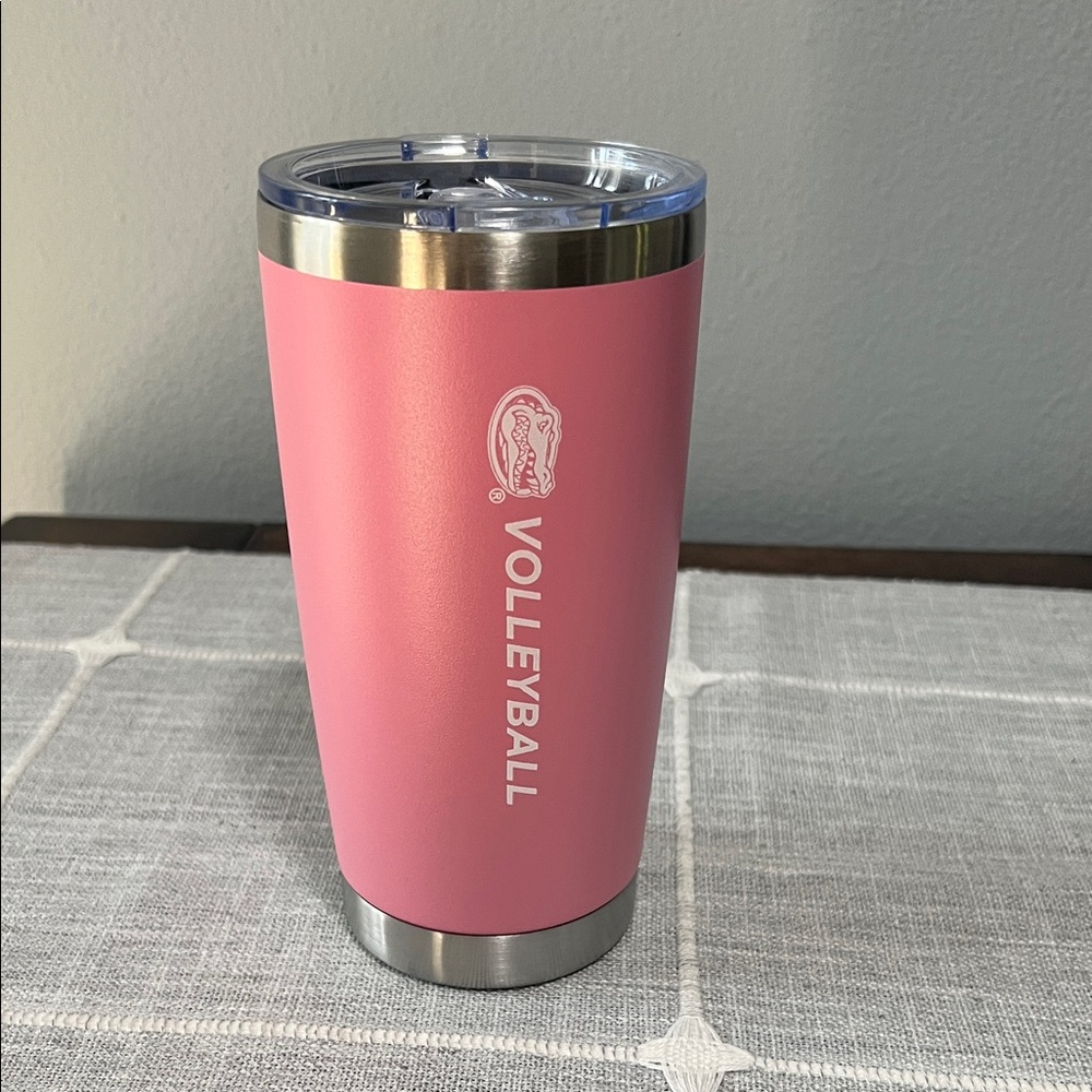 Brand New Florida Gators Volleyball Pink Stainless Steel 20oz Travel Tumbler